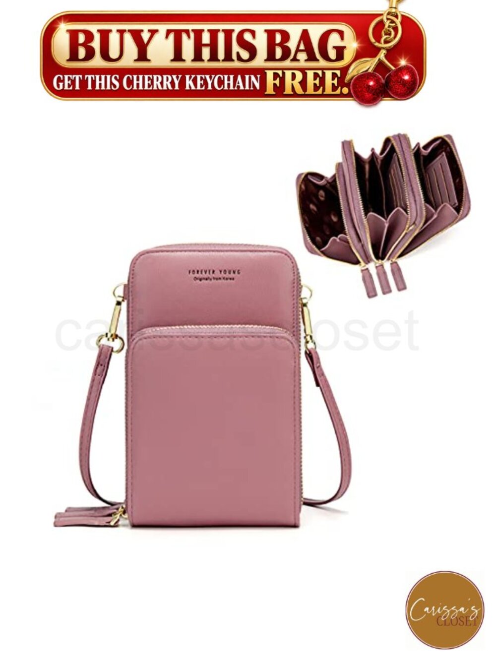 ✨ Crossbody Phone Purse Soft Synthetic Leather Multi-Pocket 6 Card Slots